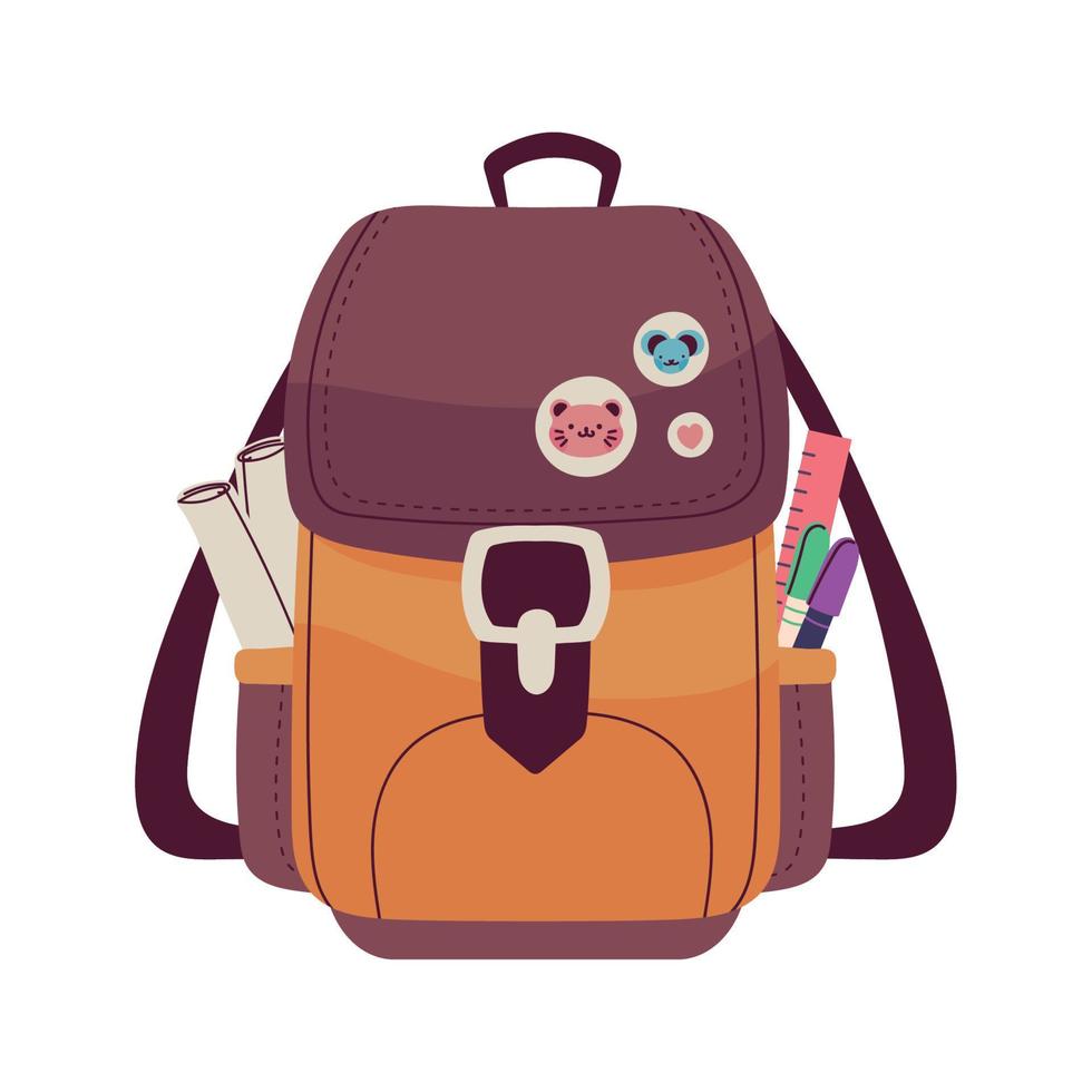 school bag with patches vector