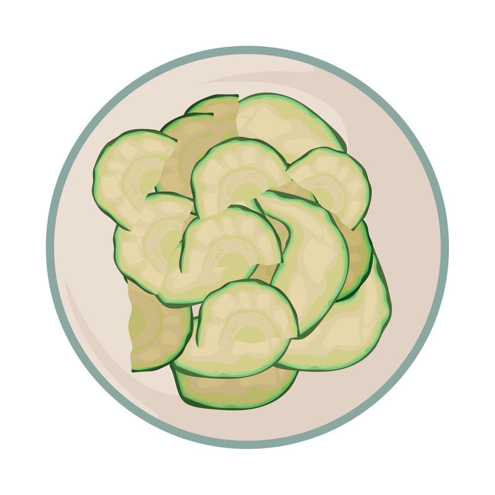 sliced zucchini icon vector