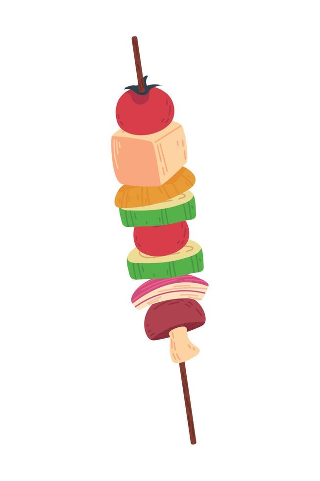 skewer with vegetables vector