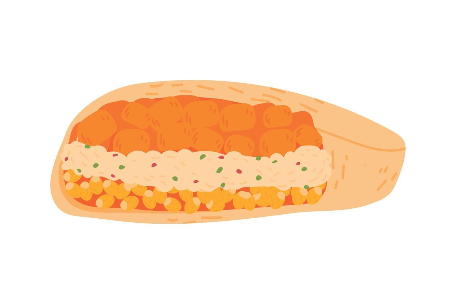 wrap with corn and vegetables vector