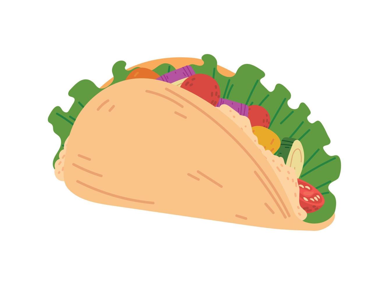 taco with vegetables vector