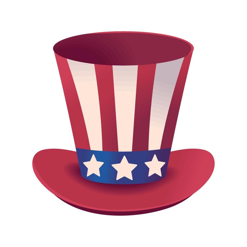 US flag in top hat vector