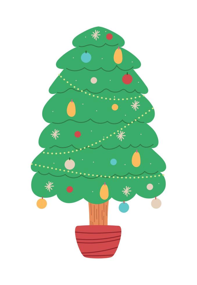 christmas tree decoration vector