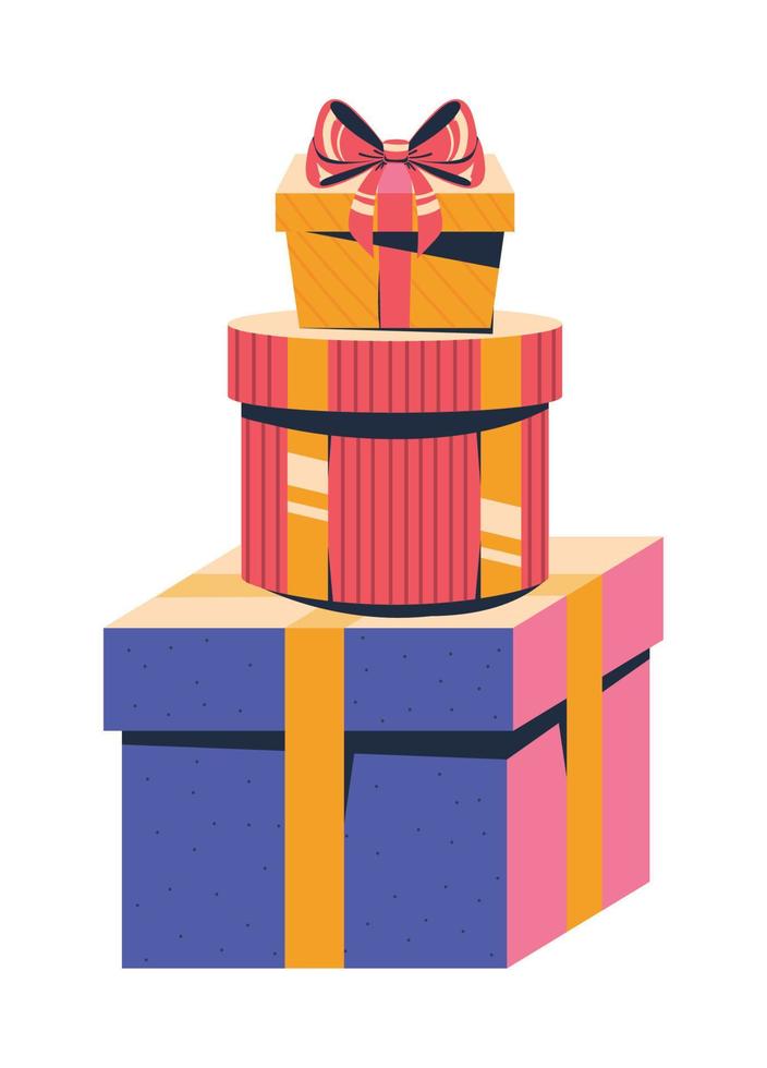 stack of gift boxes vector