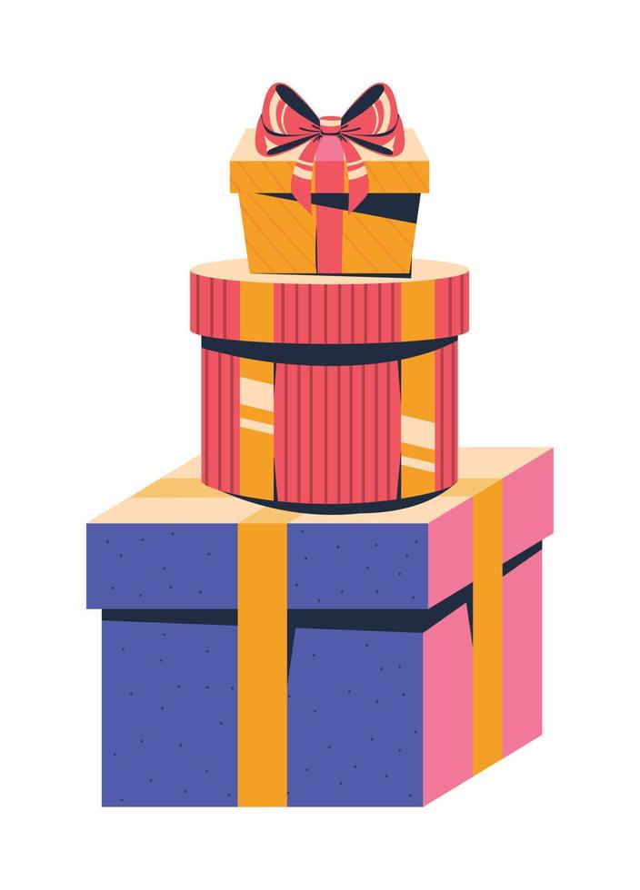 pila de cajas de regalo vector