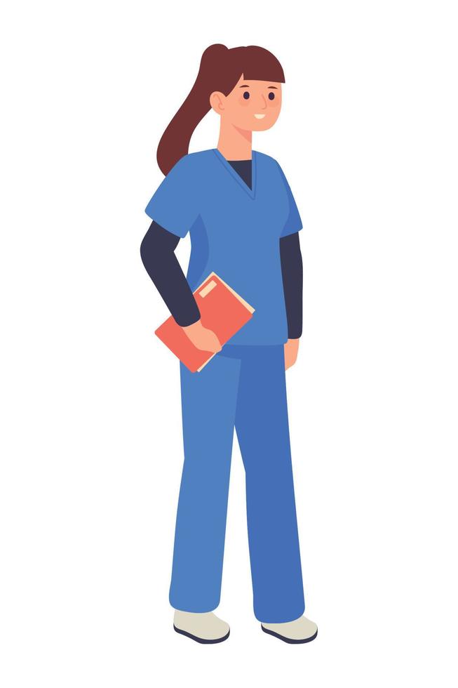 nurse with file vector