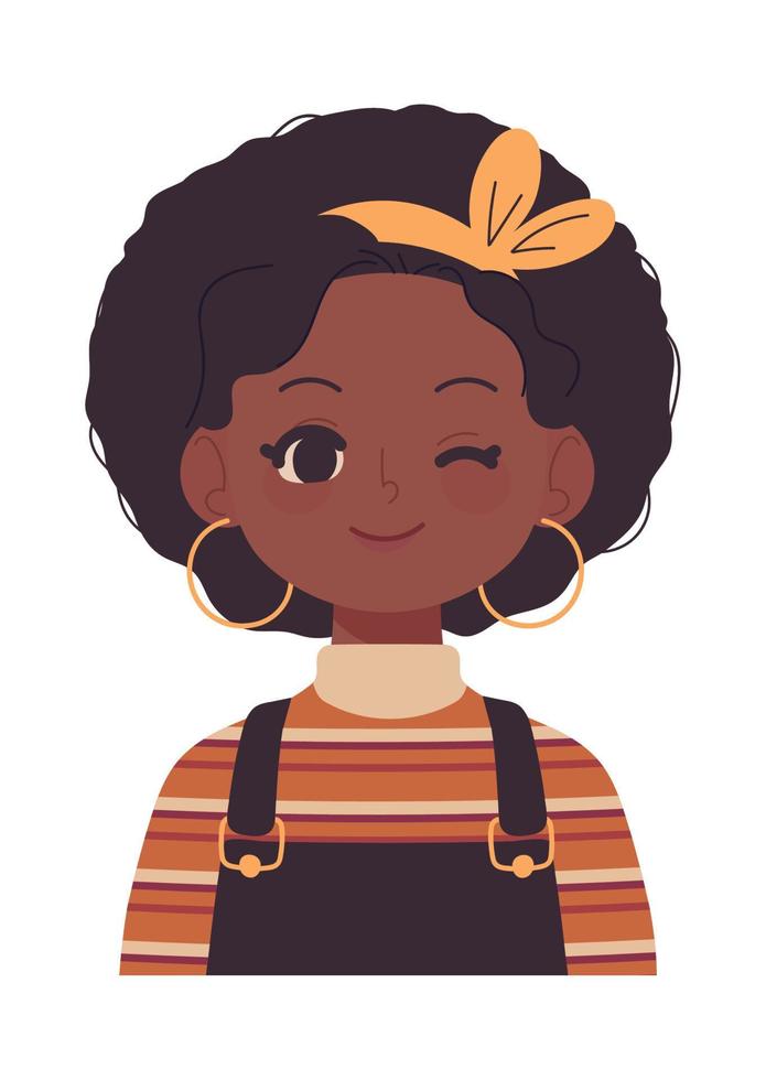 afro american woman avatar vector