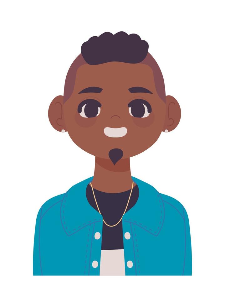 afro american guy avatar vector