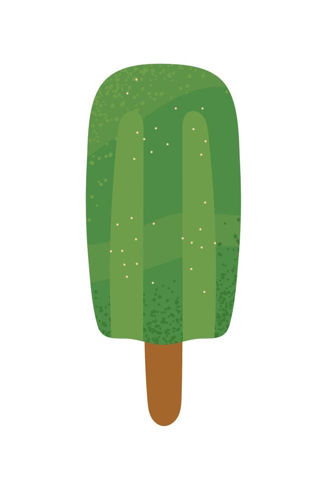 matcha ice cream in stick vector