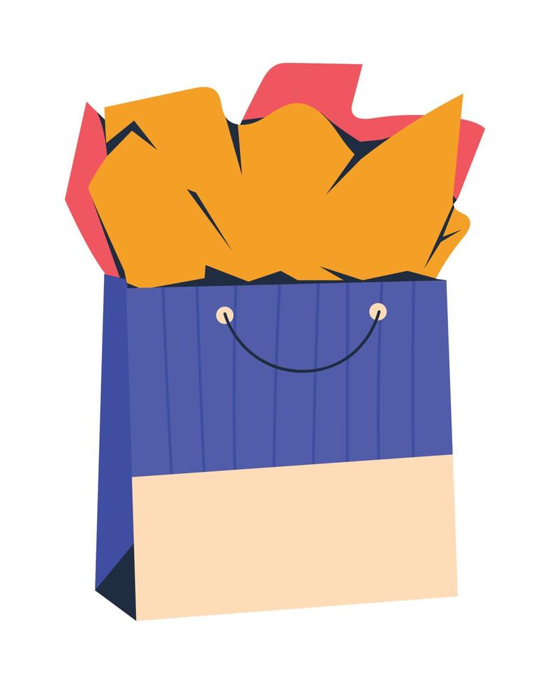 gift bag with paper vector