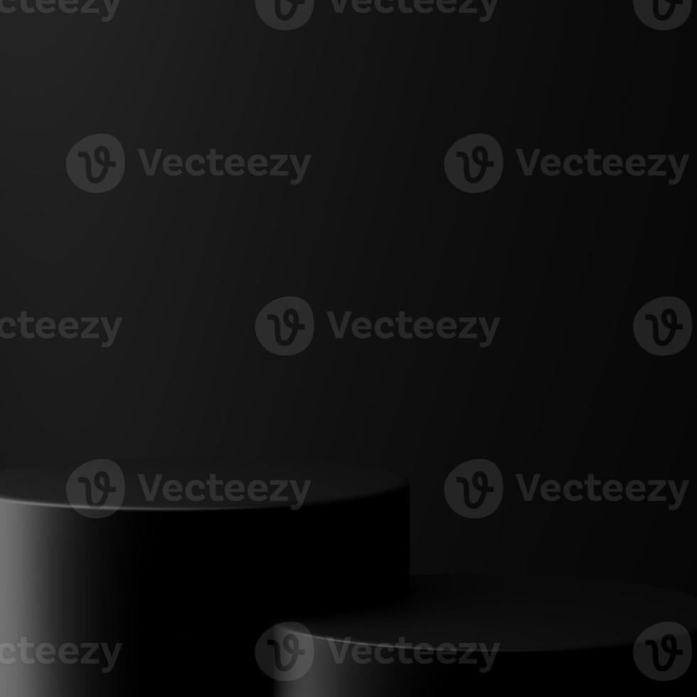 3D rendering Abstract geometry dynamic object with dark background. photo