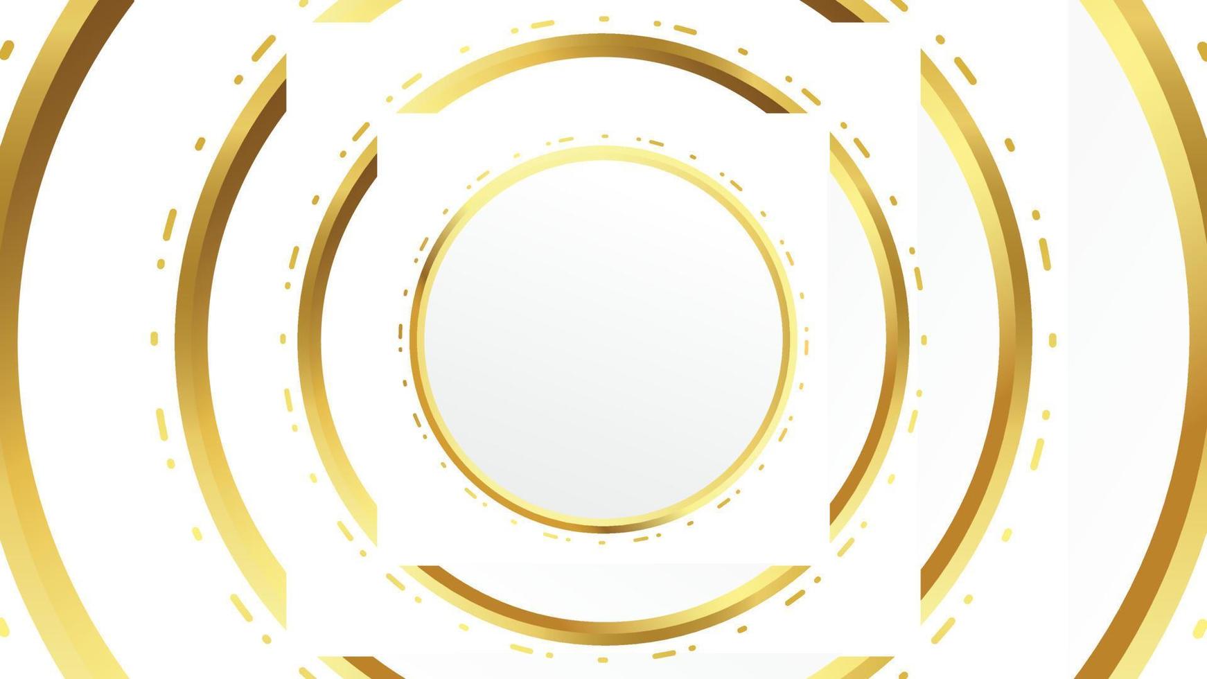 Fondo de círculo blanco dorado abstracto vector