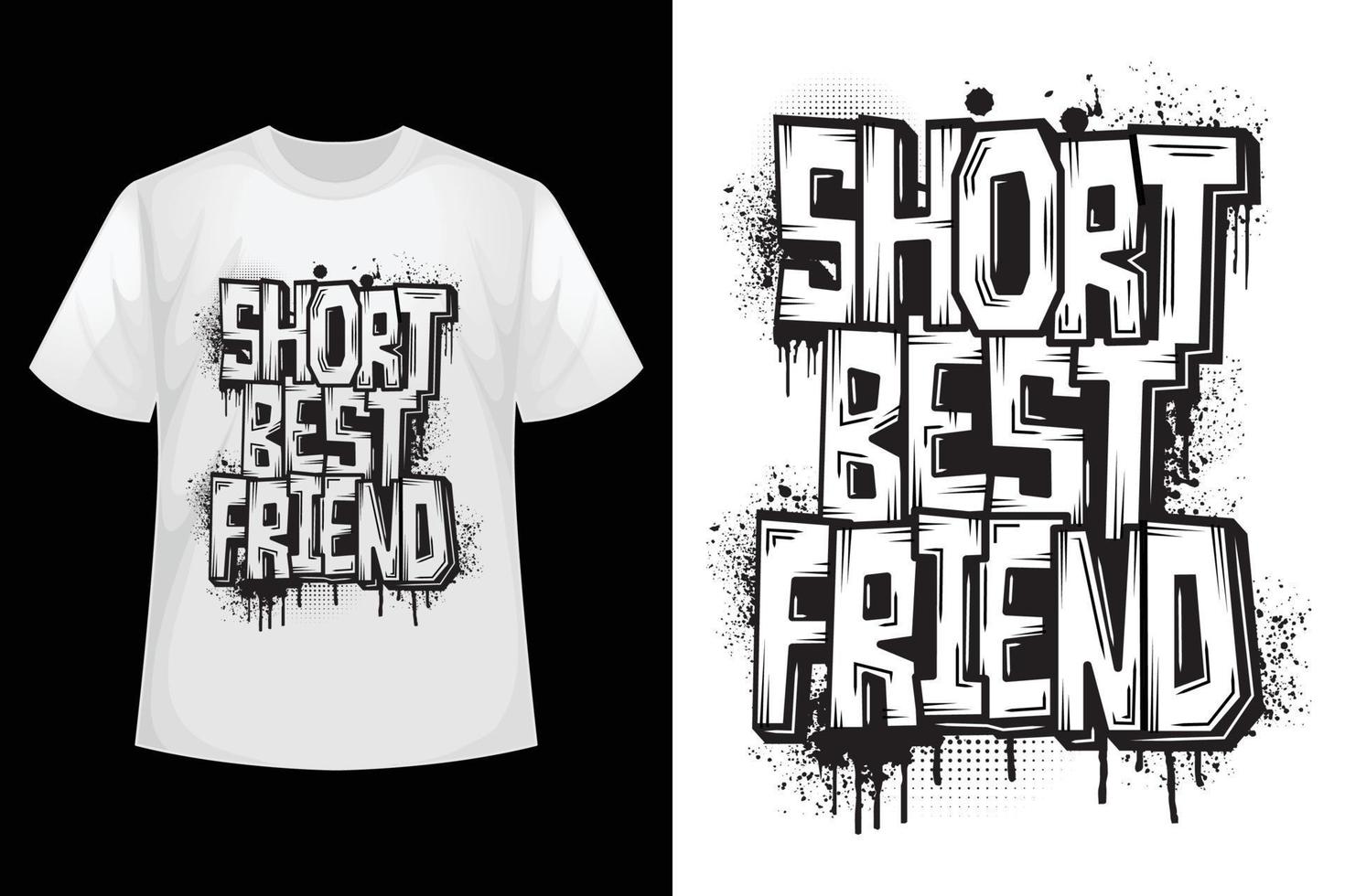 mejor amigo corto - plantilla de diseño de camiseta de amigo. vector