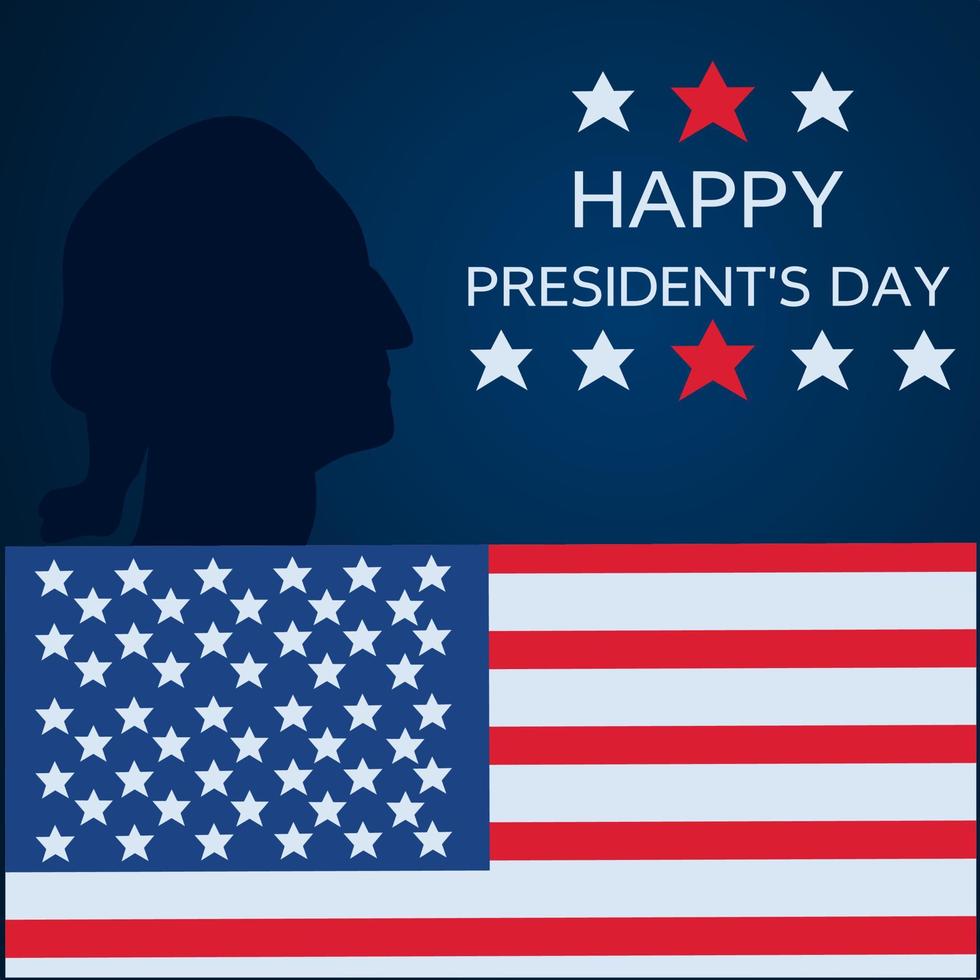 American happy president's day banner background template vector