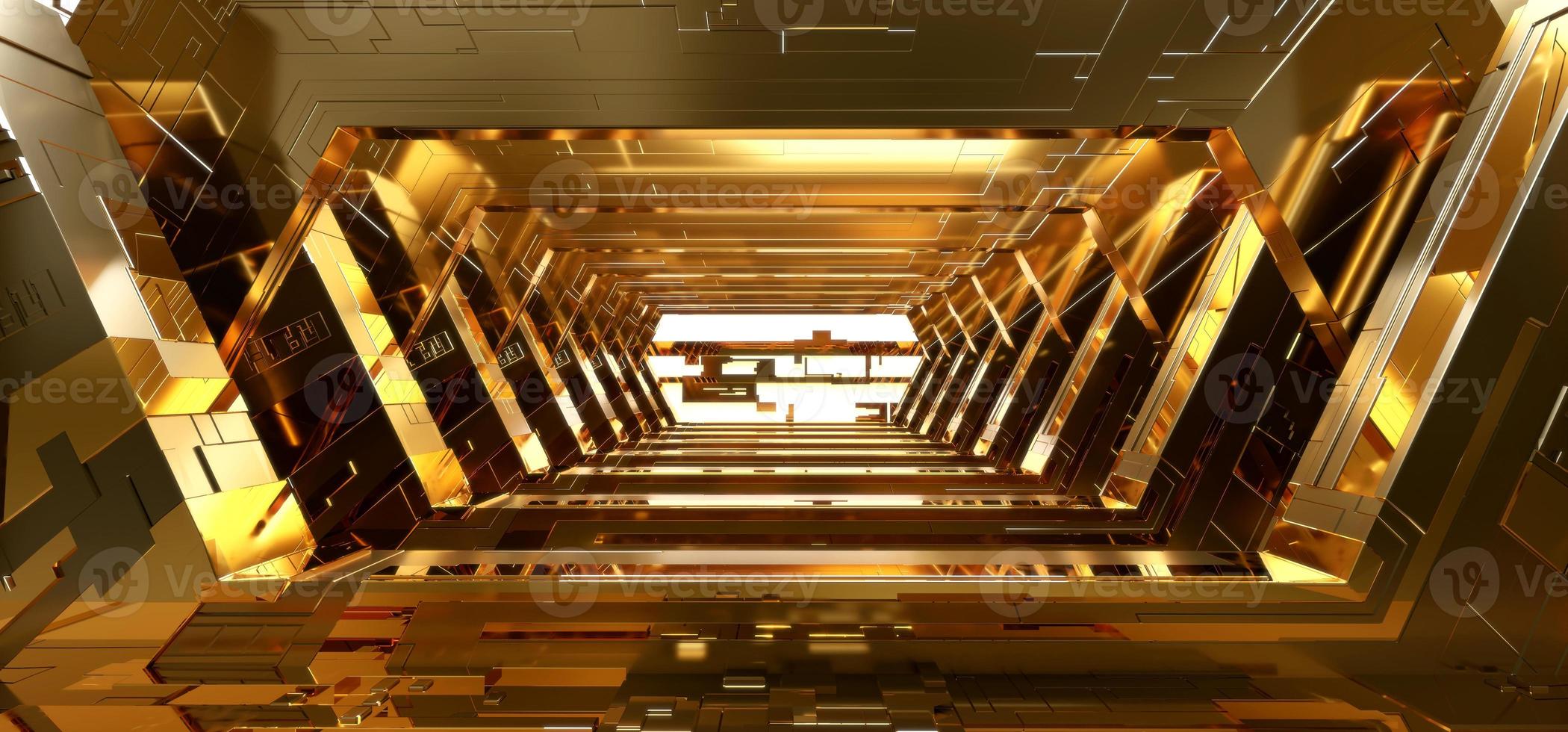 Futuristic sci-fi corridor room. Modern Future background style, interior concept. 3d rendering photo