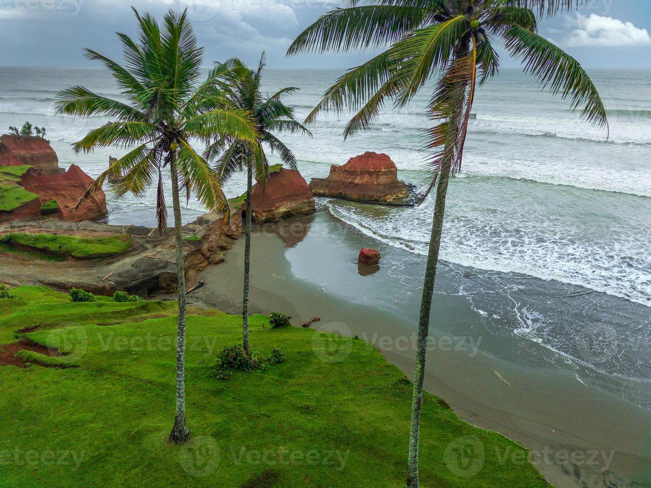 Aerial view of Asia with beautiful beaches and refreshing eyes photo