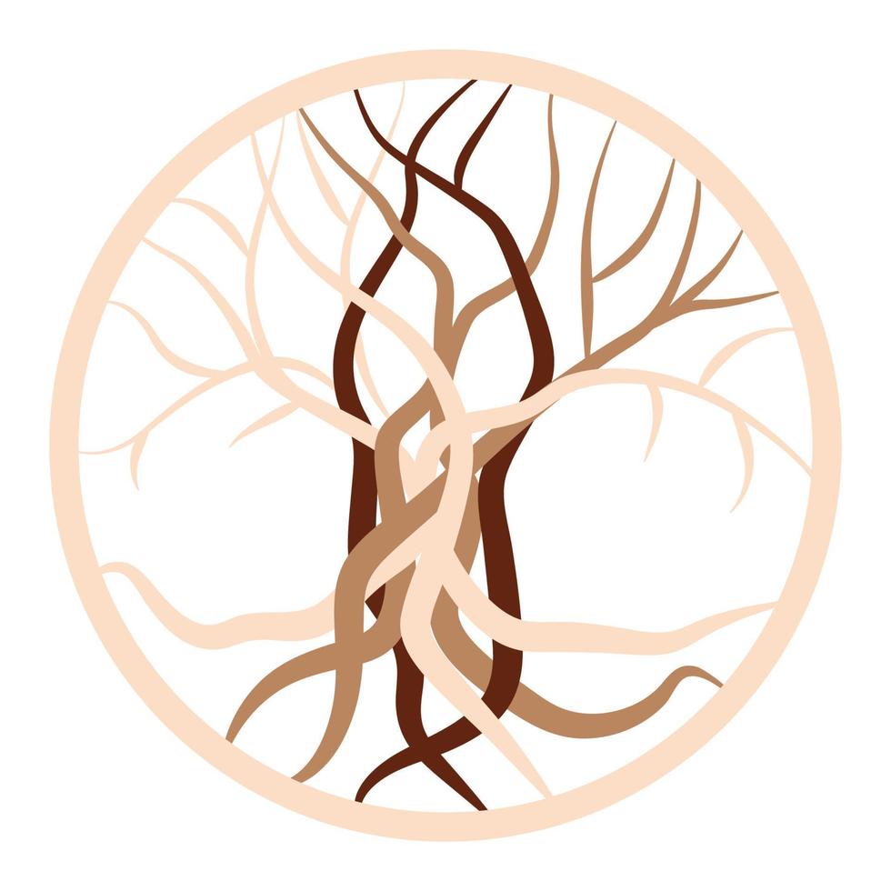 el árbol de la vida, un antiguo símbolo celta, decorado con motivos escandinavos. diseño de moda beige vector