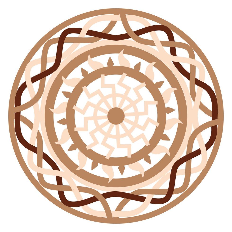 Black sun, ancient Slavic symbol, decorated with Scandinavian patterns ...