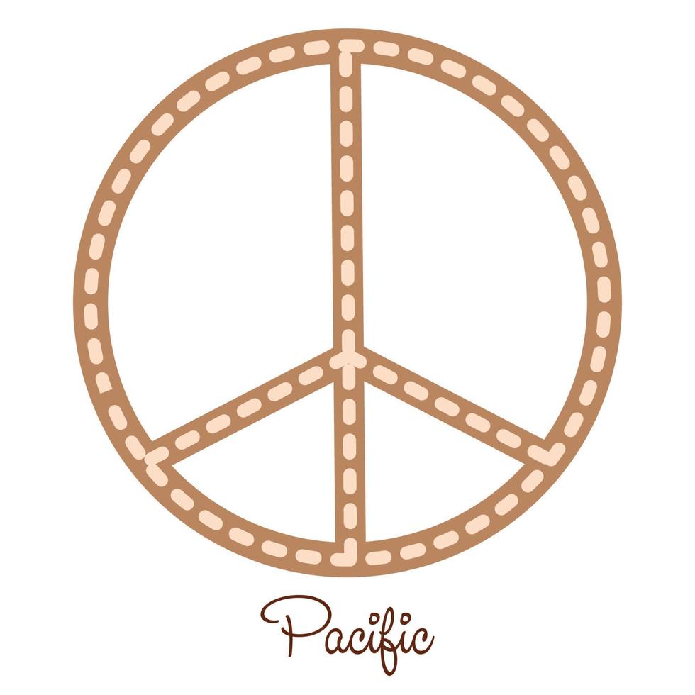 Pacific, a Slavic symbol, decorated with Scandinavian patterns. Beige fashion design vector