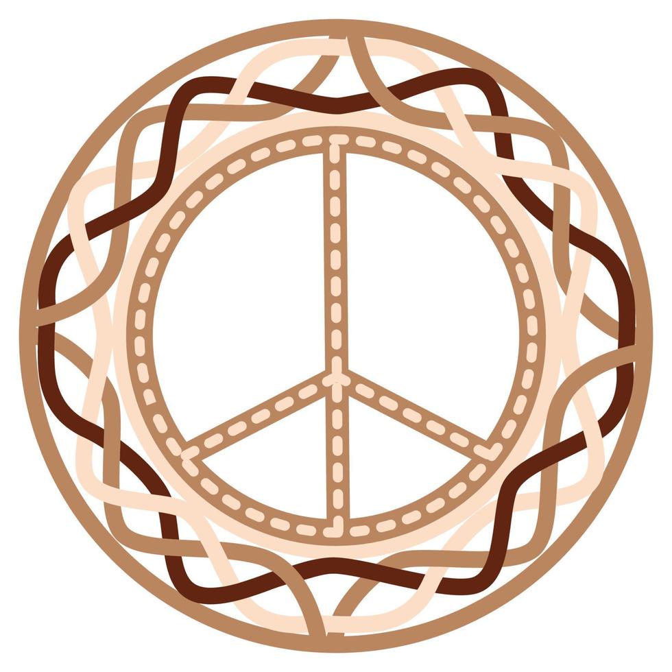 Pacific, a Slavic symbol, decorated with Scandinavian patterns. Beige fashion design vector