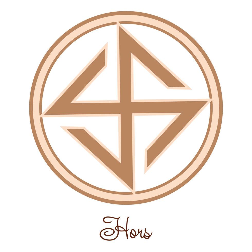 hors, un antiguo símbolo eslavo, decorado con motivos escandinavos. diseño de moda beige vector