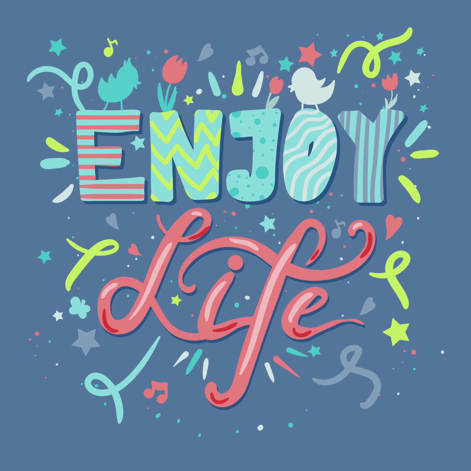 Enjoy Life Lettering 17123198 Vector Art at Vecteezy