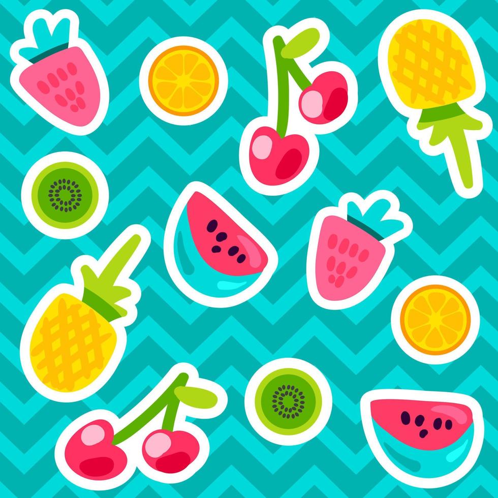 Summer Fruits Patterns vector
