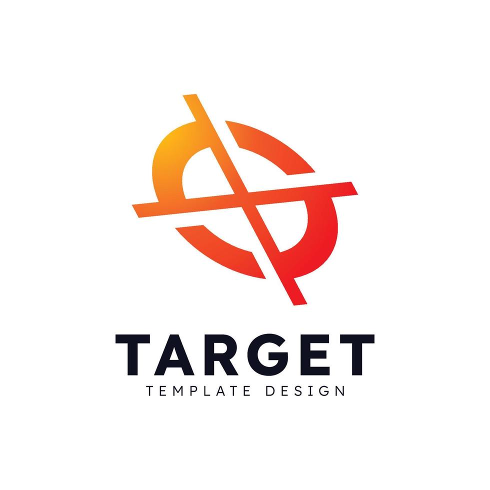 Target logo arrow direction, circle target Vector illustration