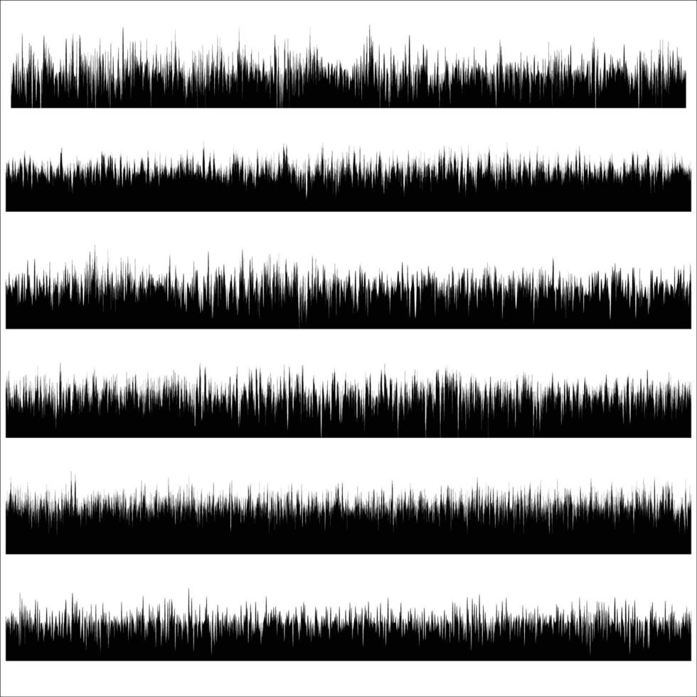 Set of Black grass silhouettes grass border grass panorama grass silhouette clip art Vector background