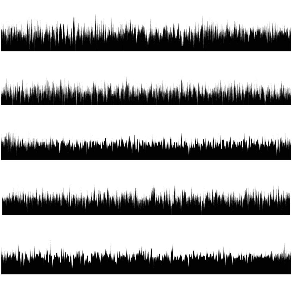 Set of Black grass silhouettes grass border grass panorama grass silhouette clip art Vector background