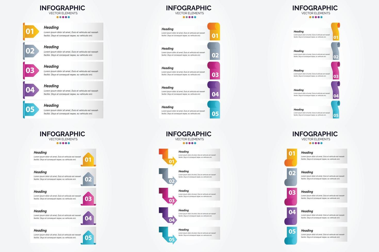 ilustración vectorial infografía conjunto de diseño plano para folleto publicitario y revista vector