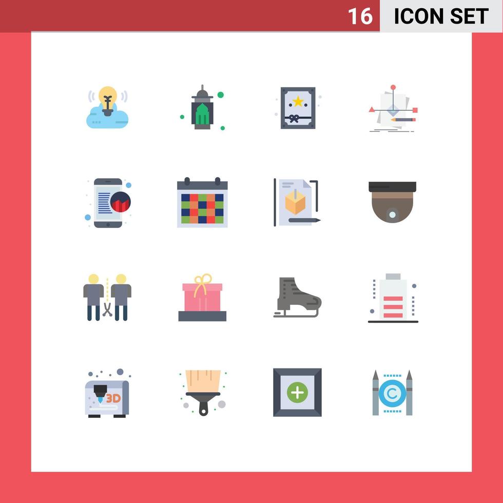 Stock Vector Icon Pack of 16 Line Signs and Symbols for marketing pattern pray foretelling algorithm Editable Pack of Creative Vector Design Elements