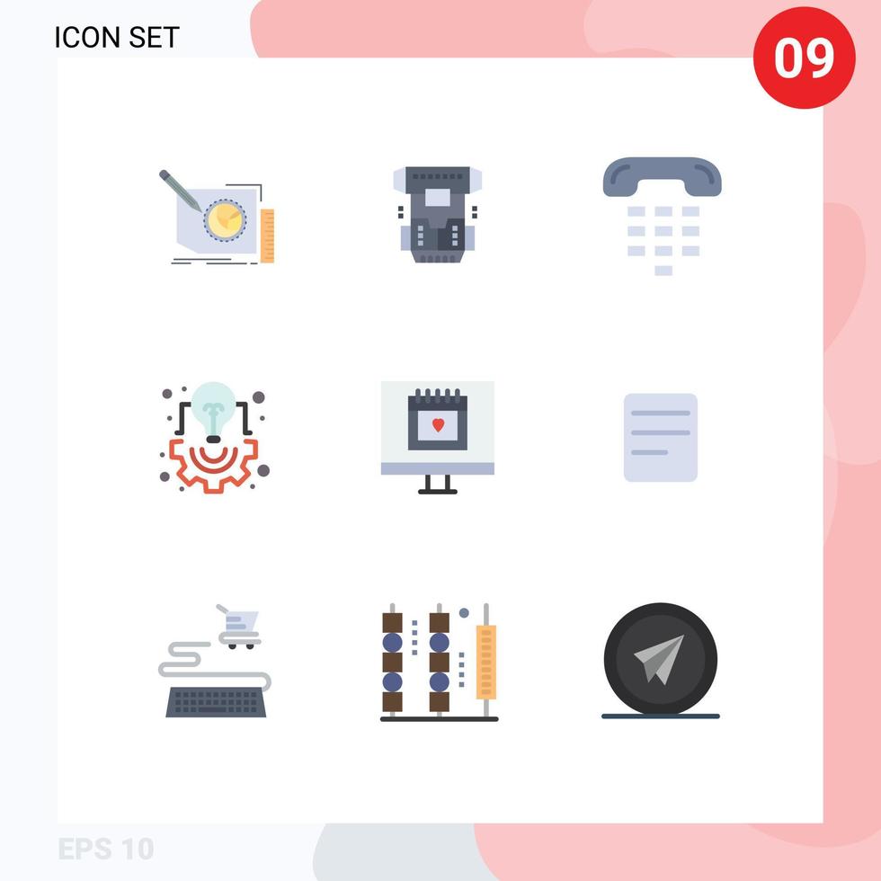 Stock Vector Icon Pack of 9 Line Signs and Symbols for idea bulb cryonics phone contact Editable Vector Design Elements