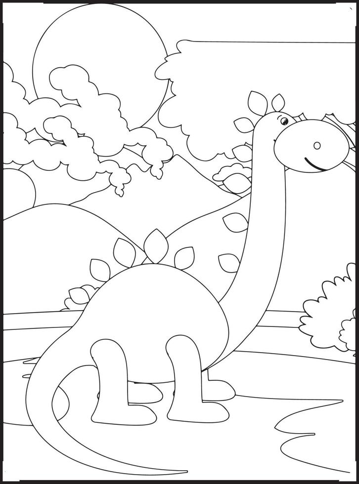 Dinosaur Coloring Pages for kids vector