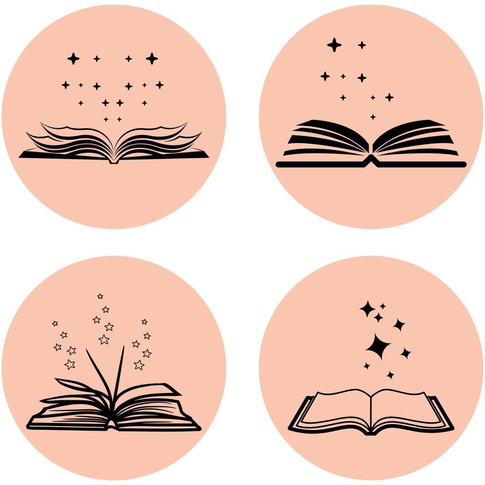 Collection of reading books vector