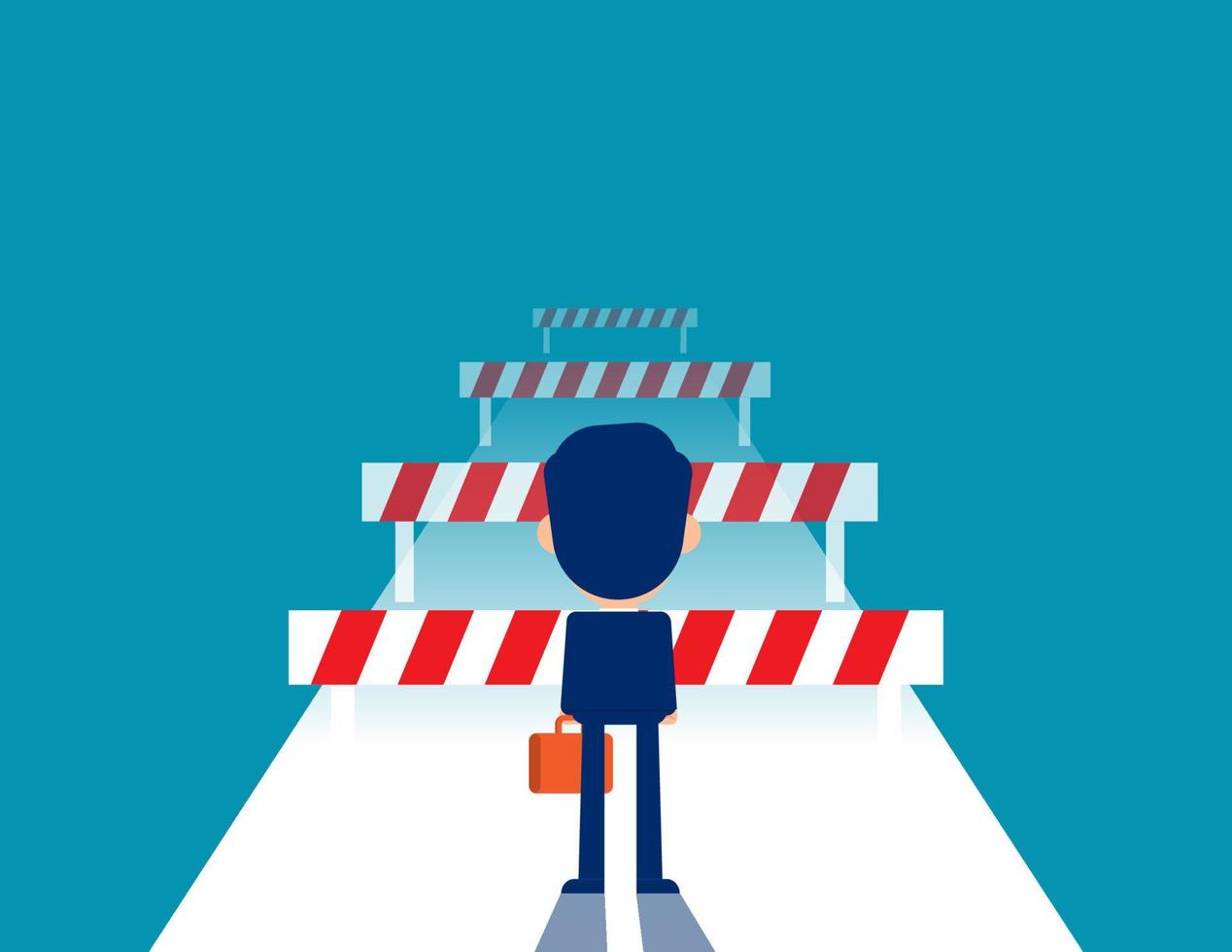 Business challenges. Opportunity for success concept. Obstacles and barriers vector
