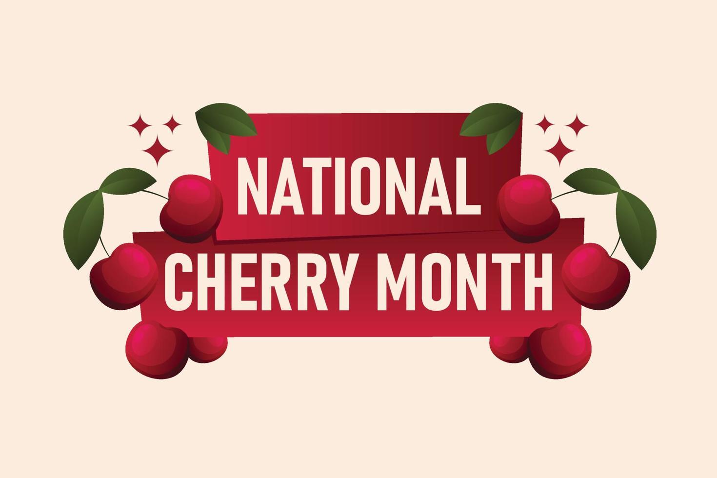 National Cherry Month background. vector