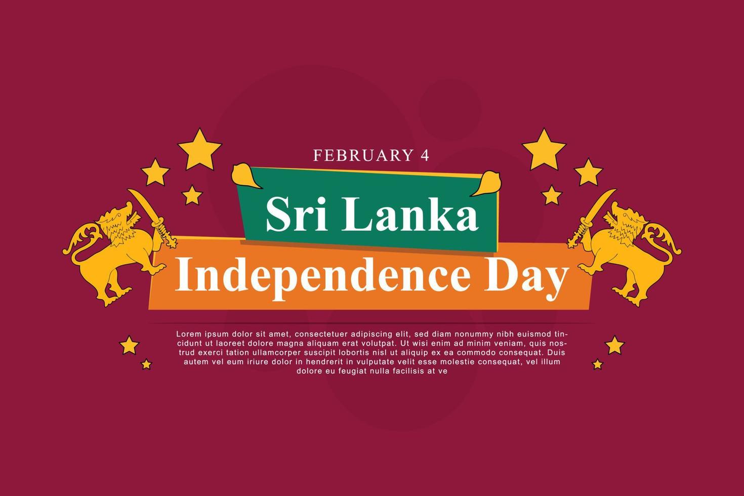 fondo del día de la independencia de sri lanka. vector