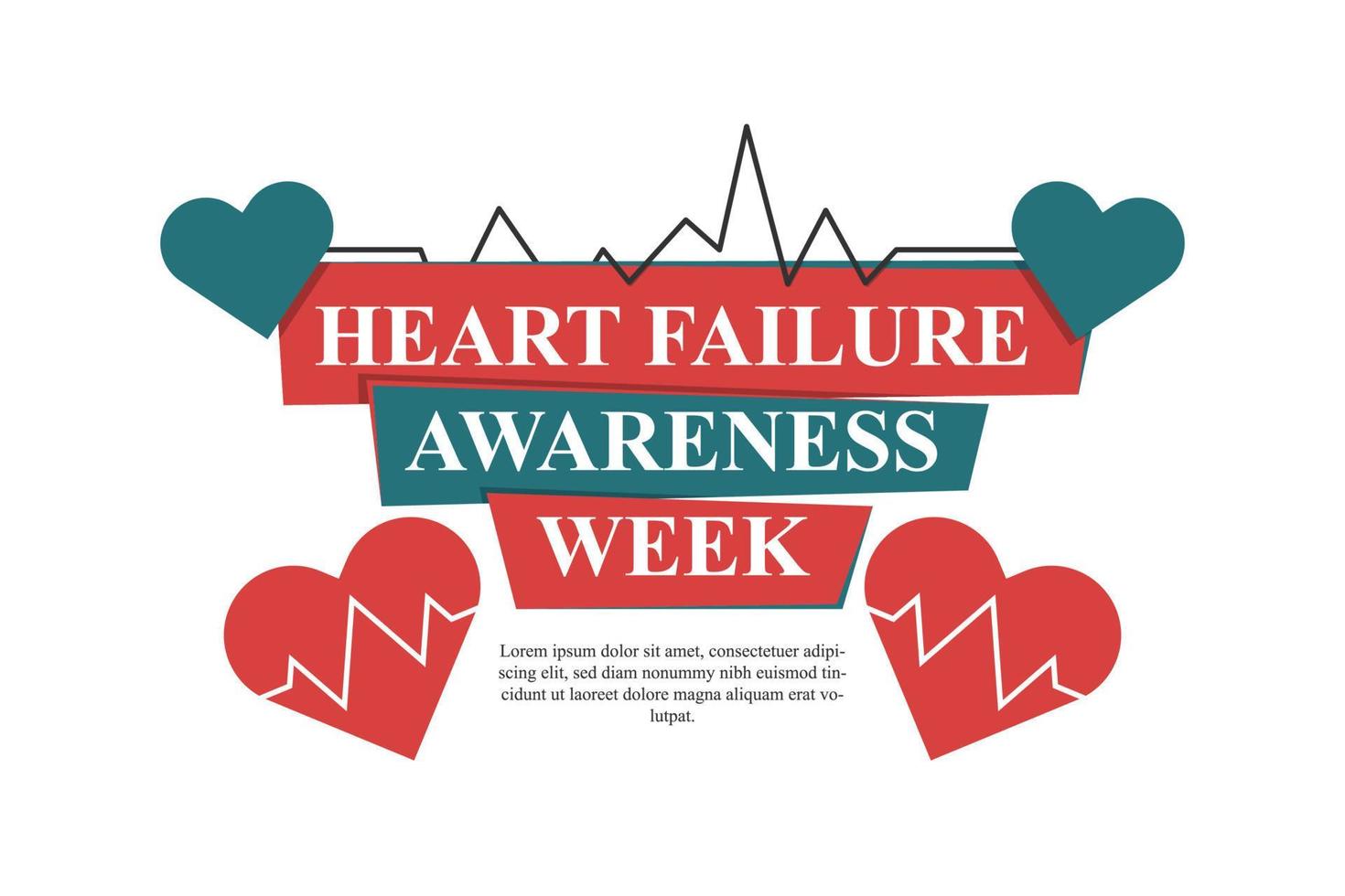 Heart Failure Awareness Week background. vector