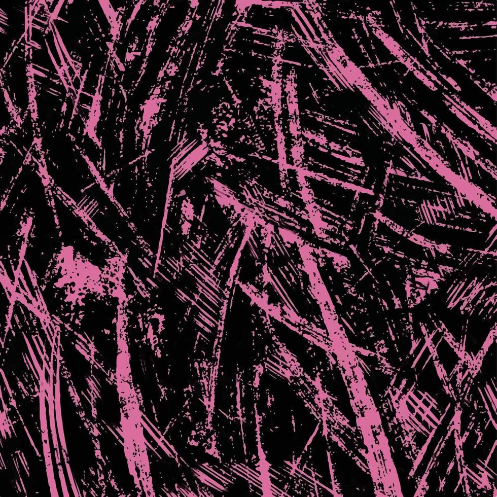 plantilla aislada de fondo vectorial grunge con textura de trazo de pincel de color negro y rosa. imagen de superficie de pared rugosa para papel tapiz de publicaciones en medios sociales, afiche, folleto, impresión en papel y otros fines. vector