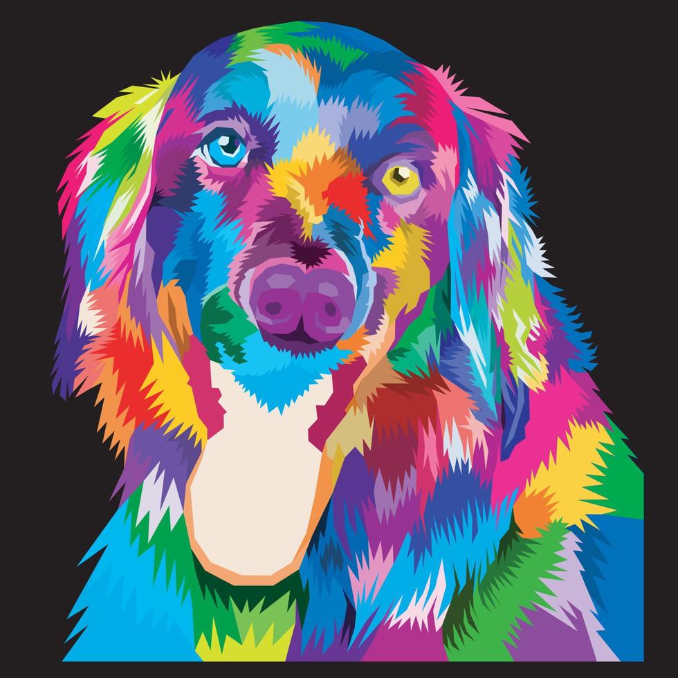 colorful cocker spaniel dog isolated on pop art style. vector illustration.