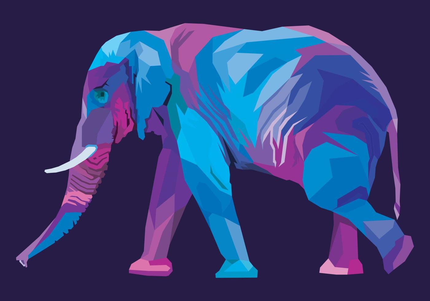 colorful elephant on pop art style. vector illustration.