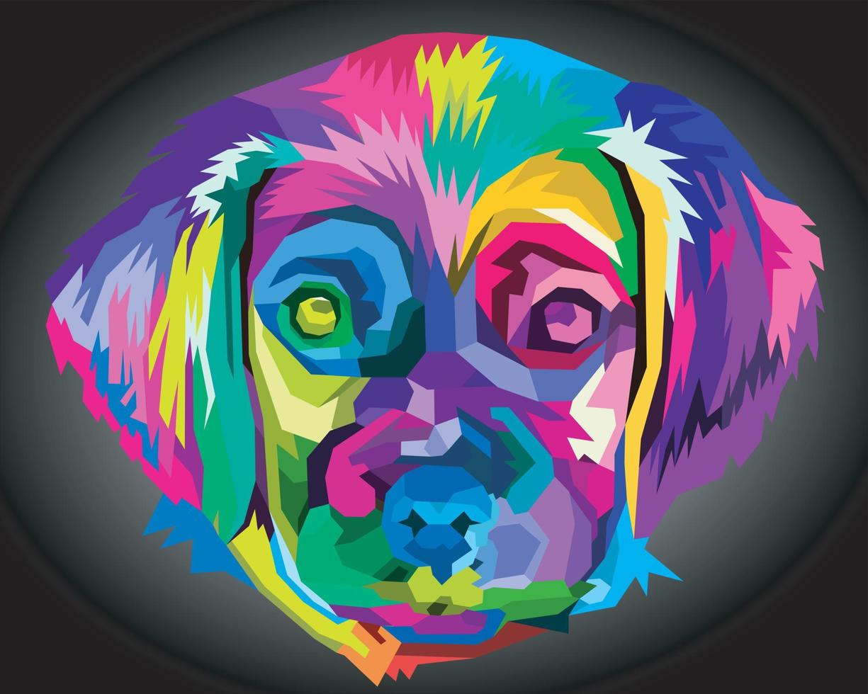 colorful english bulldog on pop art style. vector illustration.