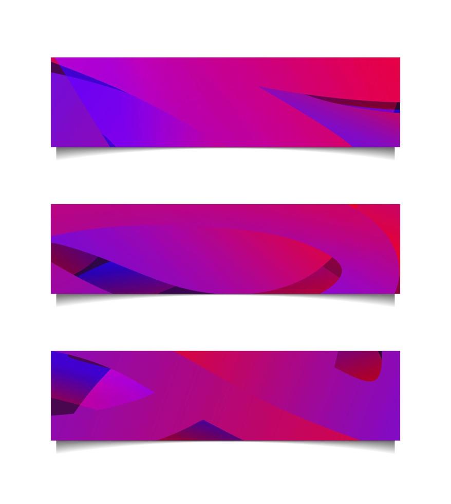 conjunto de banners coloridos abstractos horizontales. vector