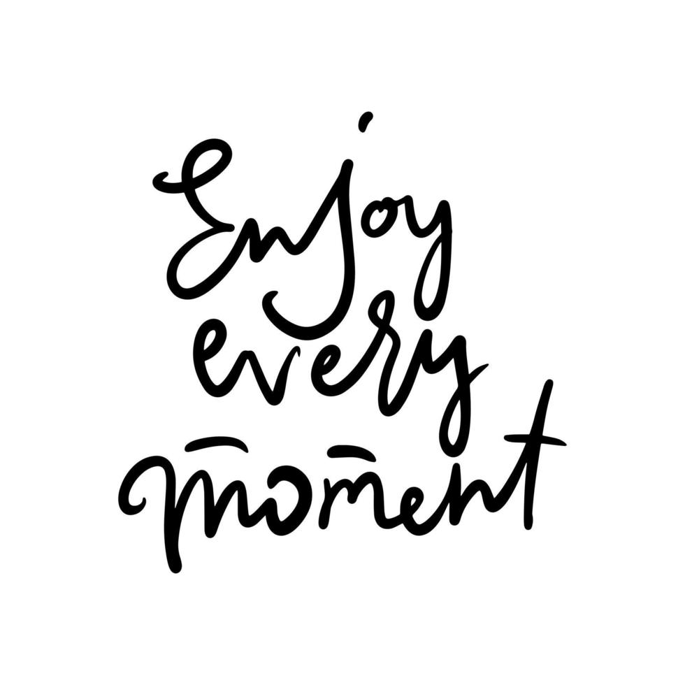 Headline Enjoy every moment. Handwritten thin fast font. 17125195 ...