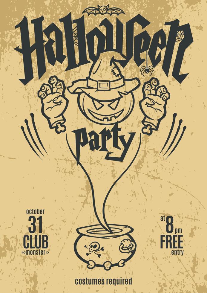 Halloween Party Poster Template. vector