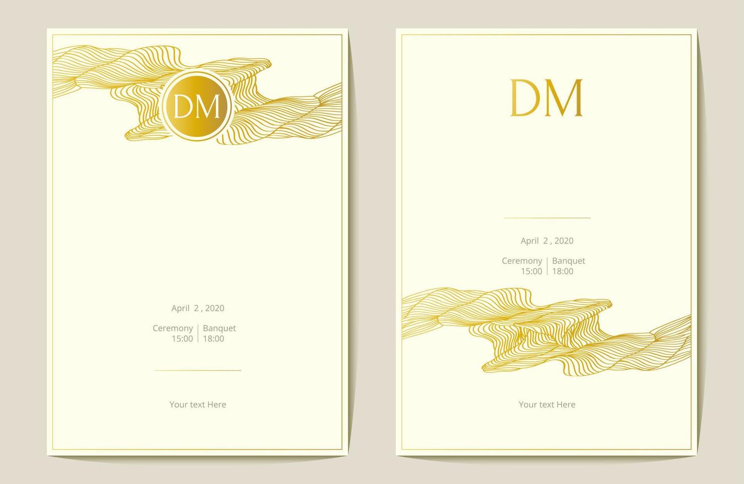 invitación de boda de lámina de oro. tarjeta de felicitación. ilustración vectorial vector