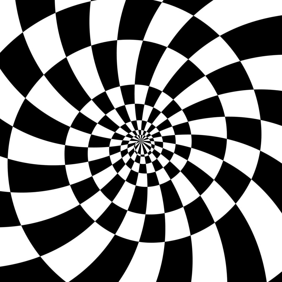 Black and white background of optical illusion of depth in flat style for print and design.Vector illustration. vector