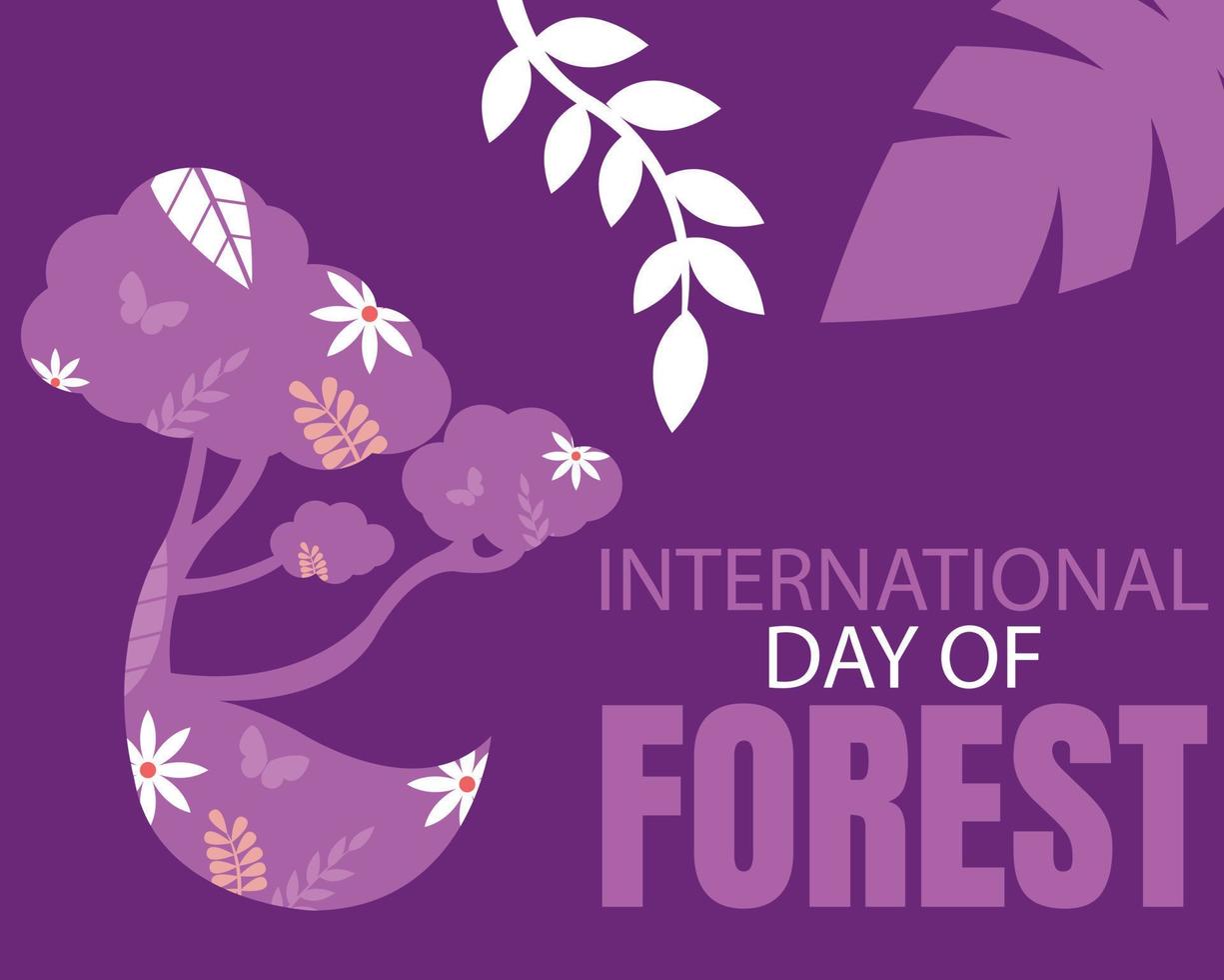 ilustración gráfica vectorial de la silueta de un árbol, que muestra hojas, perfecta para el día internacional, día internacional del bosque, celebración, tarjeta de saludo, etc. vector