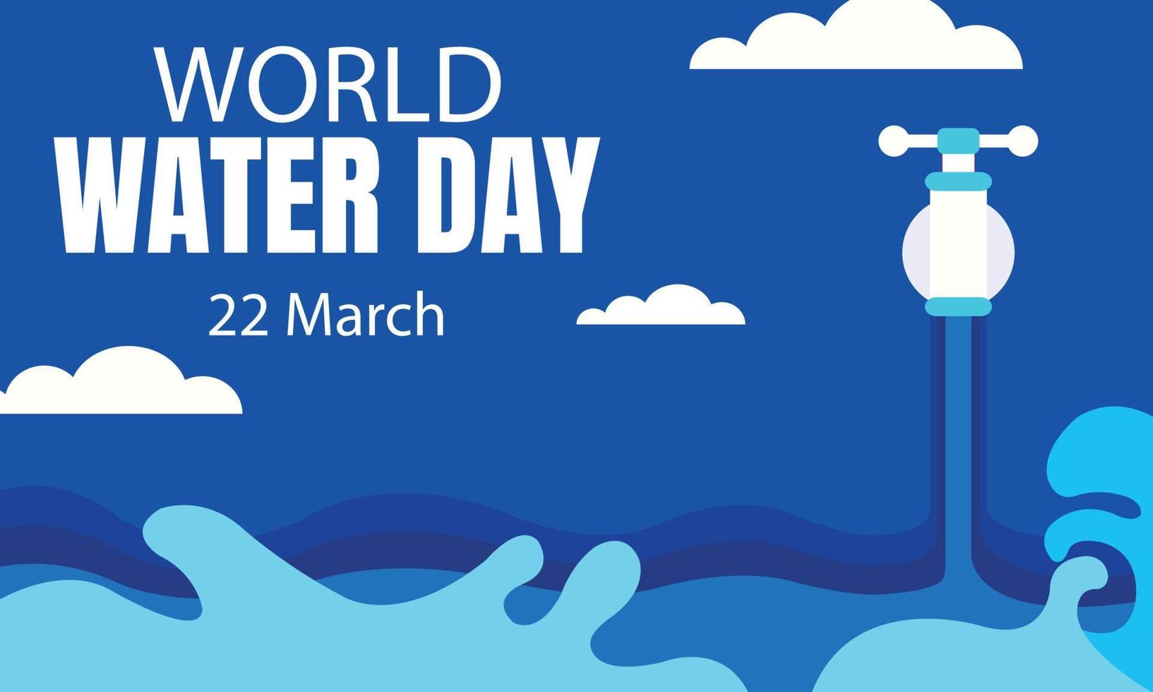 illustration vector graphic of tap water causes flooding, perfect for international day, world water day, celebrate, greeting card, etc.